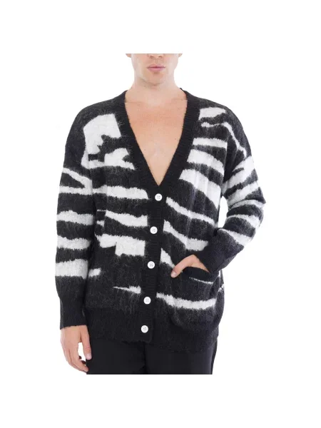 Cardigan Acupuncture cu model zebră negru
