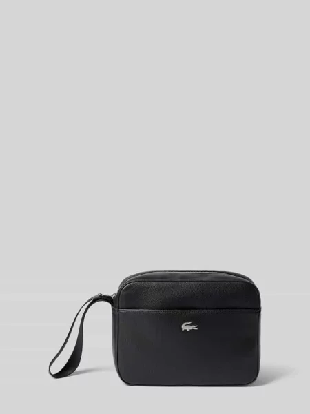 Kosmetyczka z detal z logo Lacoste czarna