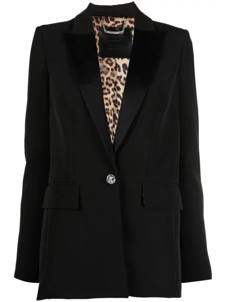 Marynarka Philipp Plein w tygrysie prążki jednorzędowa czarna