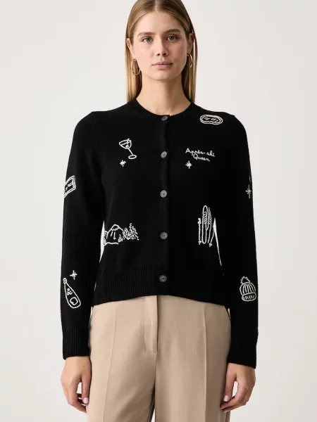 Saint Barth cardigan pentru femei din lână negru