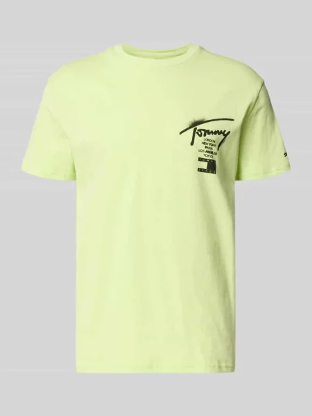 T-shirt o kroju regular fit z czystej bawełny Tommy Jeans zielona