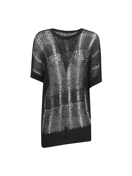 Udrapować koszulka Yohji Yamamoto asymetryczna drapowana czarna