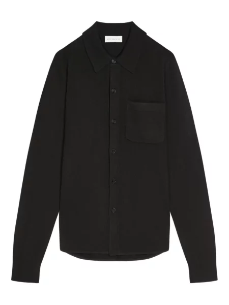 Cămașă Dries Van Noten din cașmir negru