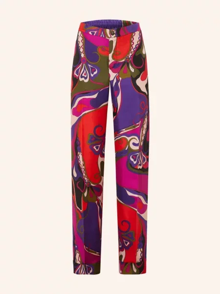Pucci Spodnie Z Jedwabiu Typu Marlene pink różowe