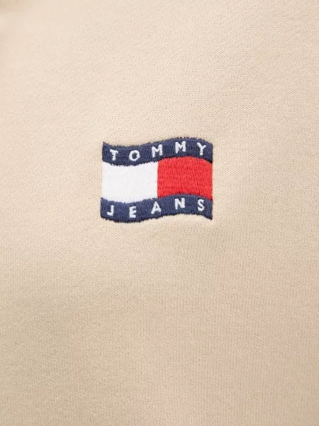 Суичър с качулка Tommy Jeans с качулка бежово