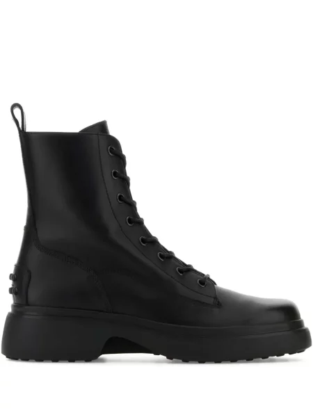 Botine Tod's cu șireturi cu platformă din dantelă negru