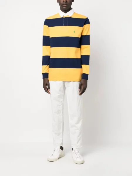 Lněná kostkovaná košile Polo Ralph Lauren s výšivkou modrá