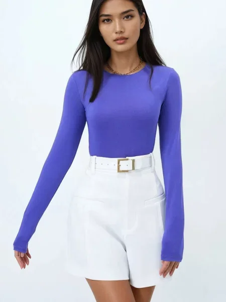 Trend Alaçatı Stili Tricou violet albastru