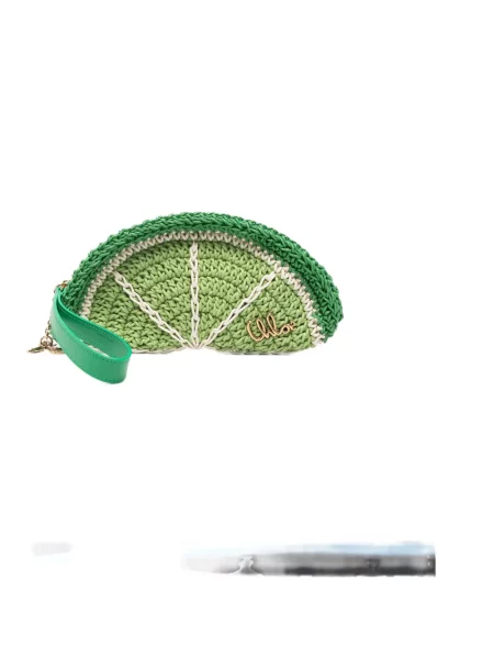 Geantă plic Chloé țesută verde