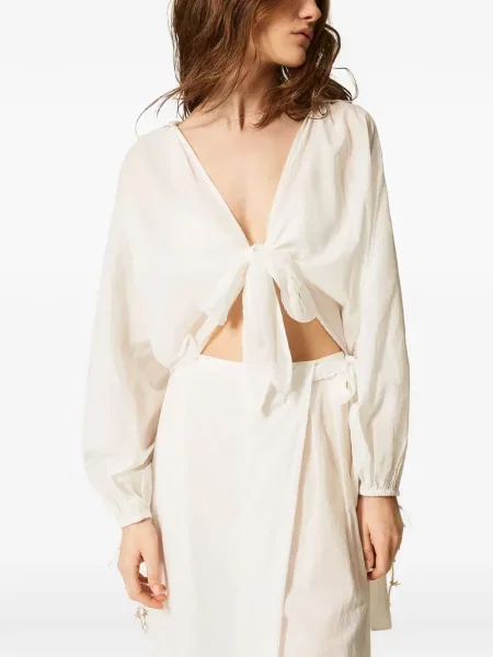 Cămașă Twinset cu legături alb