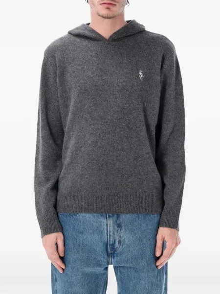 Hanorac cu glugă Sporty & Rich din cașmir gri