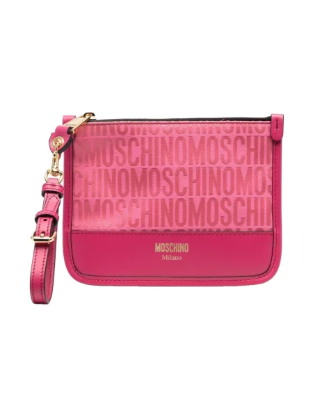 Torebka Moschino z logo różowa