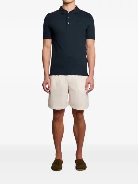 Поло тениска Lyle & Scott бродирана синьо