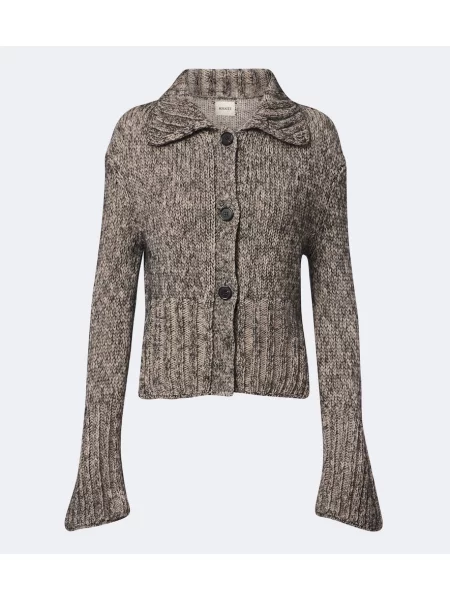 Cardigan Khaite de mătase bej