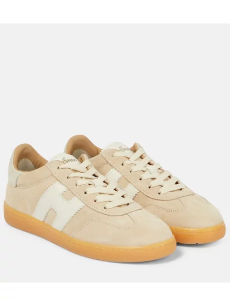 Sneakerși Hogan din piele de căprioară bej