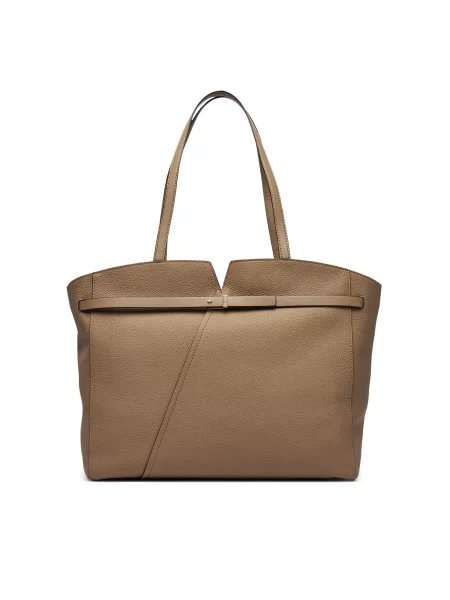 BOSS geantă shopper pentru femei din piele REVERS TOTE maro