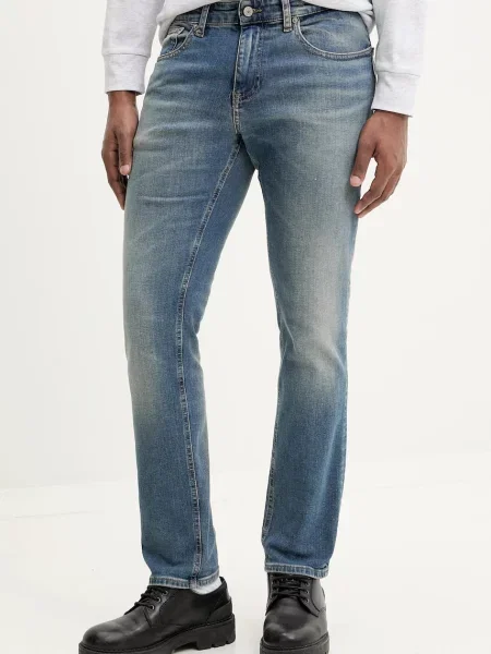 Дънки Tommy Jeans синьо бяло