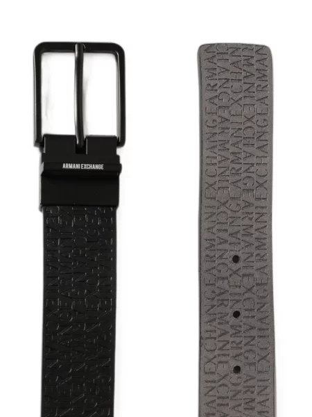 Αναστρεπτός ζώνη Emporio Armani με αυτόγραφο μαύρο