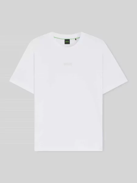 T-shirt o kroju regular fit z czystej bawełny model TEE Boss Green biała