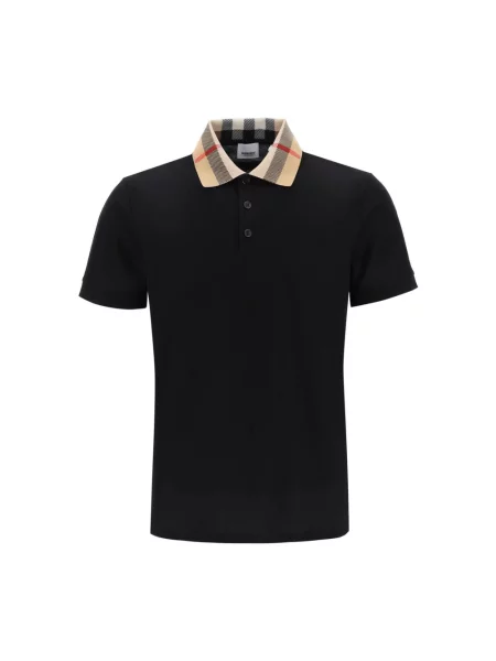 Koszulka polo Burberry w kratę czarna