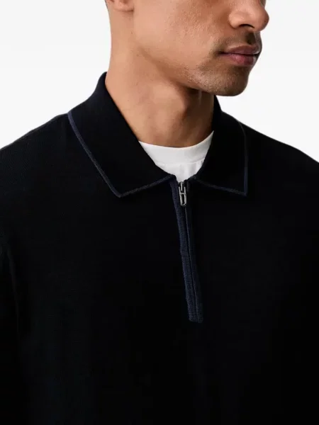 Μάλλινο με κολάρο polo Emporio Armani μαύρο