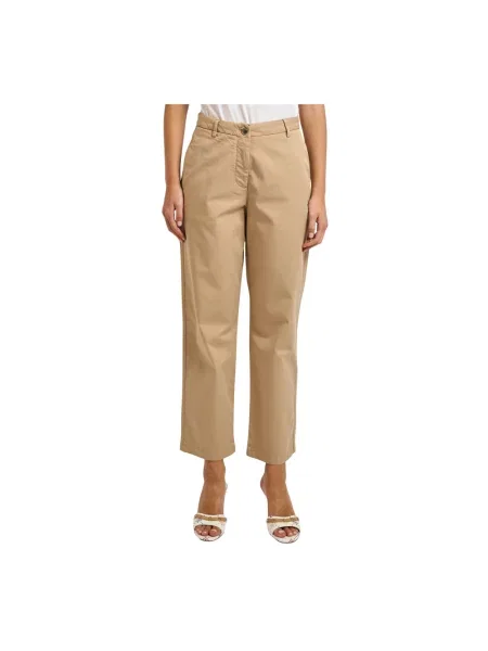 Chinos o kroju slim fit z mieszanki bawełny Tommy Hilfiger brązowe