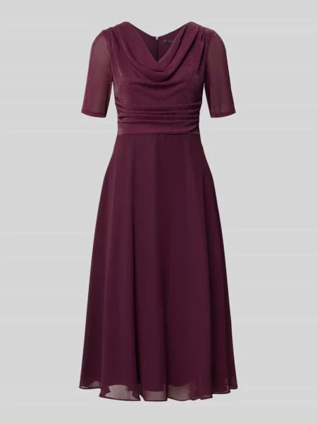 Sukienka koktajlowa fit and flare z lejącym dekoltem Vera Mont