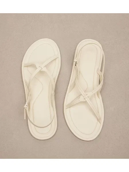 Sandale The Row din piele cu bretele alb