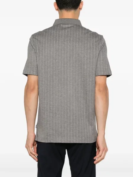 Tricou polo Boss cu dungi gri
