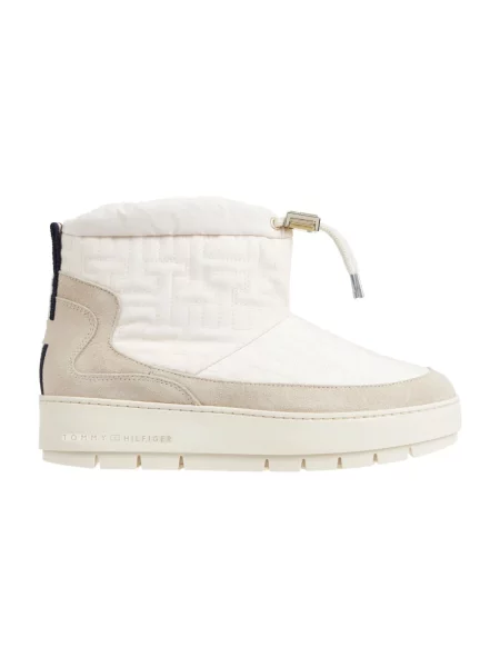 Botki Tommy Hilfiger zamszowe białe