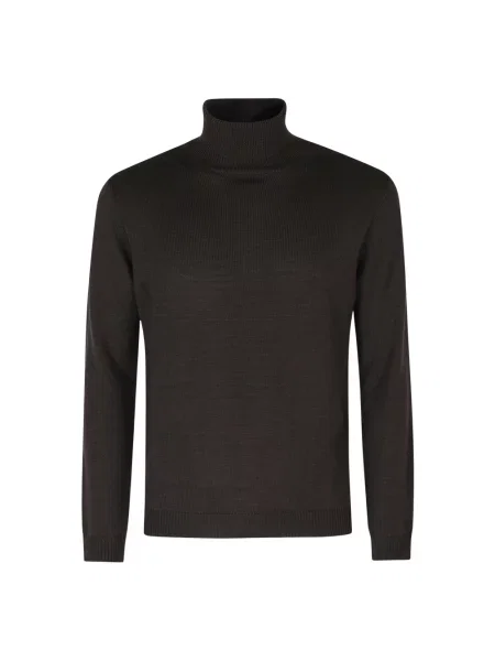Sweter Roberto Collina wełniany brązowy