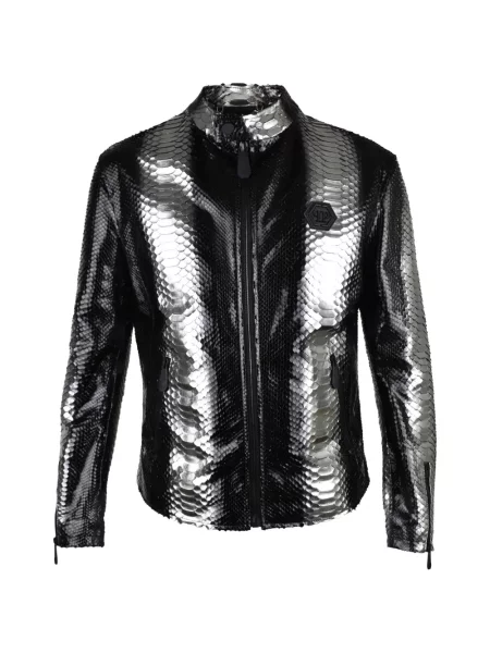 Geanta de piele Philipp Plein negru