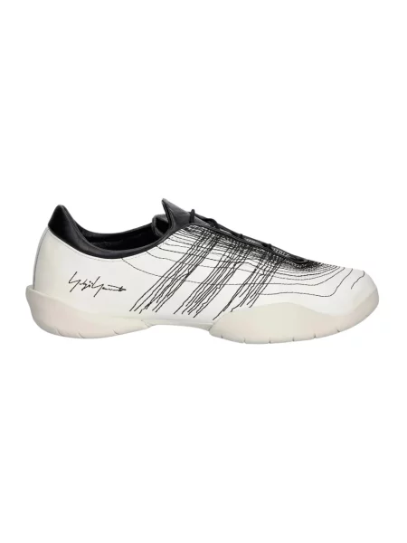 Haftowane sneakersy Y-3 skórzane beżowe
