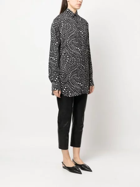 Długa koszula Stella Mccartney z nadrukiem czarna