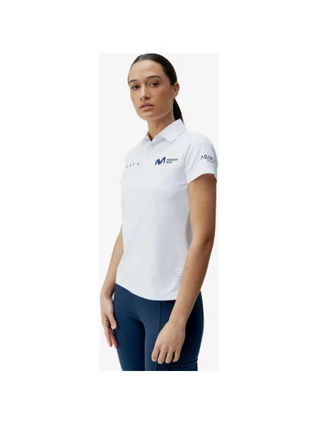 Koszulka polo Born Living Yoga Movistar Team krótki rękaw czysta biel S biała