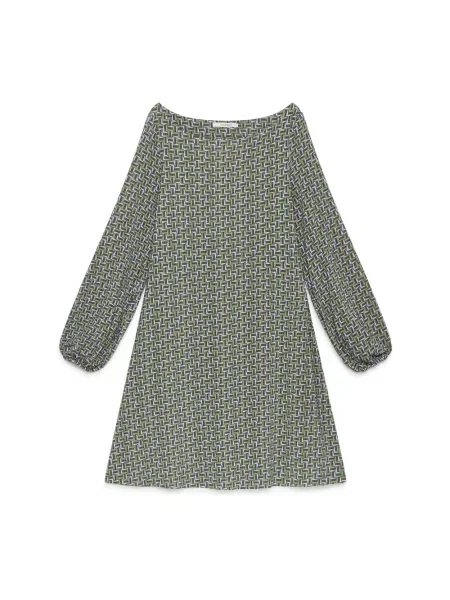 Lniana sukienka Maliparmi z kamieniami garniturowa zielona