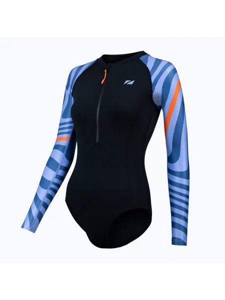 Costum de baie dintr-o singură piesă pentru femei OWS Renew negru/multi albastru negru