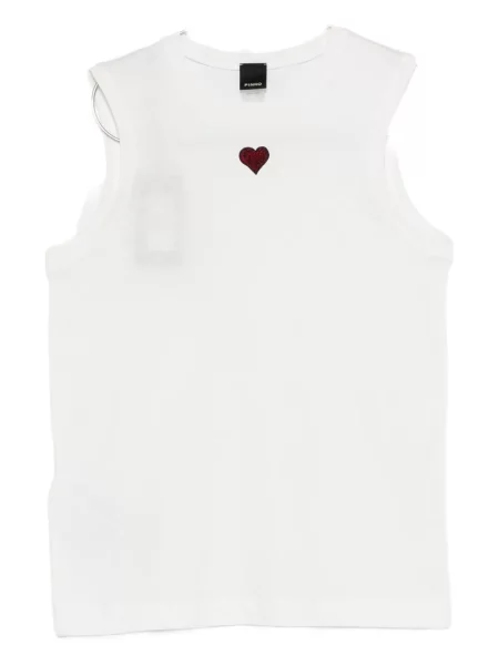 Top Pinko cu motiv cu inimi alb