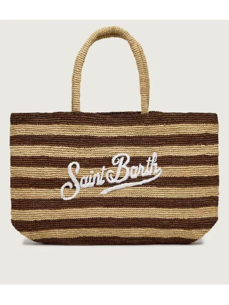 ST.Barth Geantă de plajă + borsetă maro