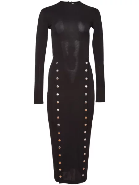 Rochie midi Fleur Du Mal până la genunchi cu crăpătură de costum negru