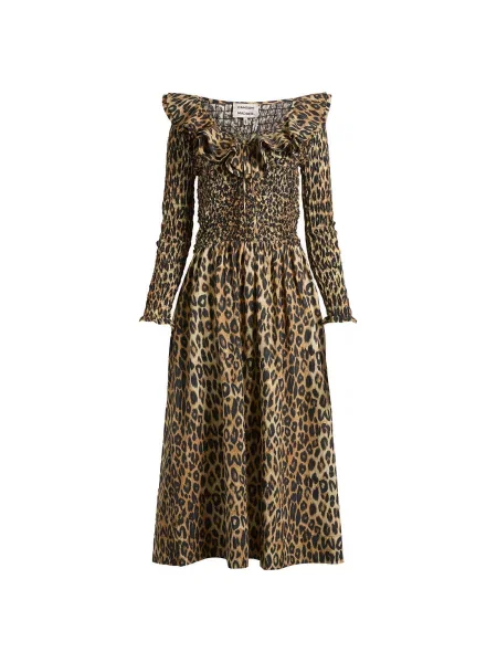 Sukienka midi Damson Madder w panterkę