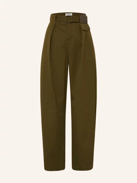 Loewe Spodnie Z Materiału Typu Marlene gruen khaki