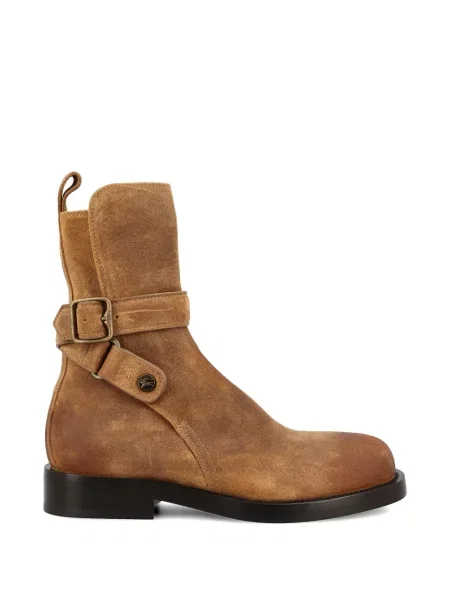 Botine Burberry cu cataramă cu bretele maro