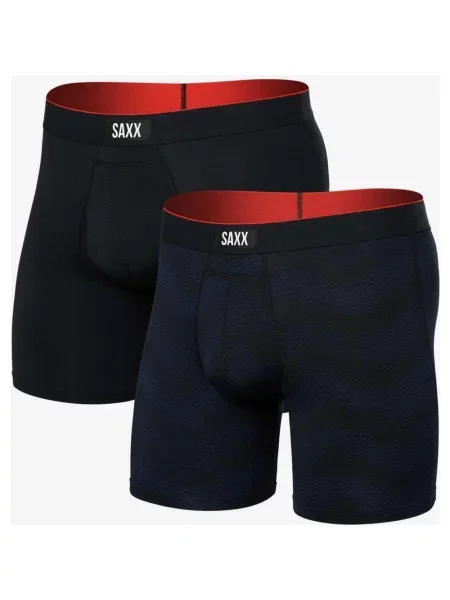 Bokserki SAXX Multi-Sport Mesh ciemnoniebieskie czyste 2 sztuki S czarne