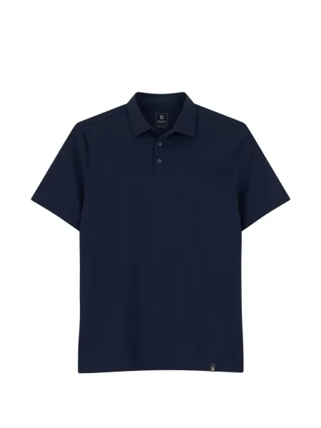 Tricou polo Boggi Milano din jerseu albastru