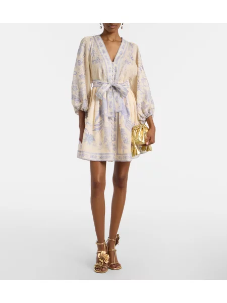 Rochie Zimmermann de in cu model floral alb