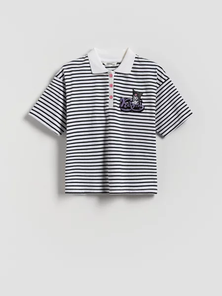 Reserved Pruhované polo tričko Kuromi vícebarevná