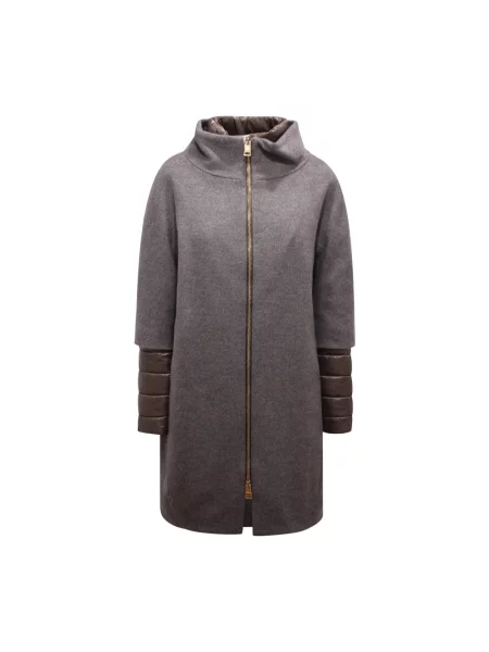 Płaszcz Herno wełniany ocieplany szary