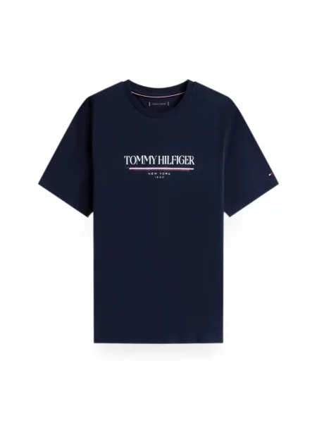 Tricou Tommy Hilfiger cu imagine albastru