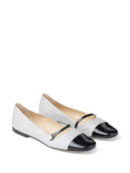 Кожени балеринки Jimmy Choo сребристо